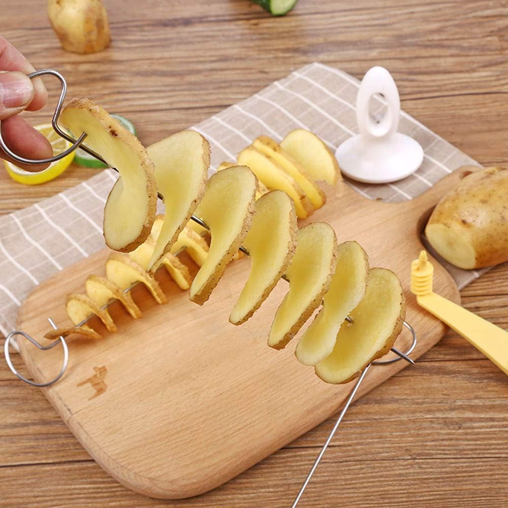 TakeGood.in's Stainless Steel and Plastic Manual Rotate Potato Twisted Cutter Spiral DIY Grater Tool for Perfect Spiral Cut Potatoes (As Shown)