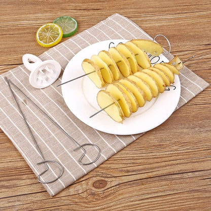 TakeGood.in's Stainless Steel and Plastic Manual Rotate Potato Twisted Cutter Spiral DIY Grater Tool for Perfect Spiral Cut Potatoes (As Shown)