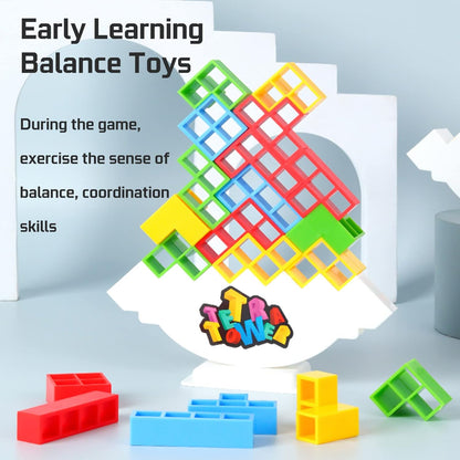 TakeGood.in's 48 Pcs Tetra Tower Balance Stacking Blocks Game, Board Games for 2 Players+ Family Games, Parties, Travel, Kids & Adults Team Building Blocks Toy