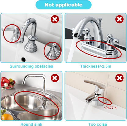 TakeGood.in's 5°slope kitchen sink splash guard-gray silicone faucet mat handle drip catcher tray behind faucet with soap dispenser hole-1pc water clear gadgets for sink accessories 5 by 24inch long organizer