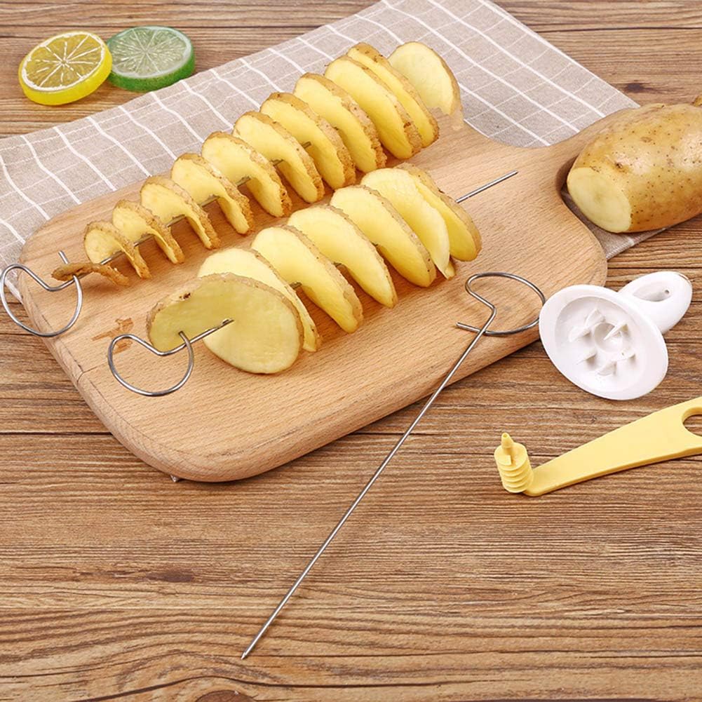TakeGood.in's Stainless Steel and Plastic Manual Rotate Potato Twisted Cutter Spiral DIY Grater Tool for Perfect Spiral Cut Potatoes (As Shown)