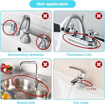 TakeGood.in's 5°slope kitchen sink splash guard-gray silicone faucet mat handle drip catcher tray behind faucet with soap dispenser hole-1pc water clear gadgets for sink accessories 5 by 24inch long organizer